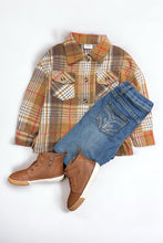 Load image into Gallery viewer, Brown Plaid Button Up Shirt
