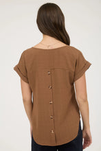 Load image into Gallery viewer, Brown Split Neck Top

