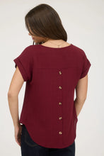 Load image into Gallery viewer, Burgundy Split Neck Top

