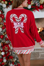 Load image into Gallery viewer, Candy Cane Relaxed Cardigan
