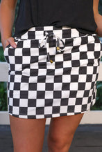 Load image into Gallery viewer, Checkerboard Checkered Skort - Black

