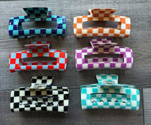 Load image into Gallery viewer, Large Checkered Claw Clip
