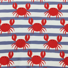 Load image into Gallery viewer, Blue Stripe Crab Romper
