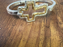 Load image into Gallery viewer, Mixed Metal Cross Cuff Bracelet
