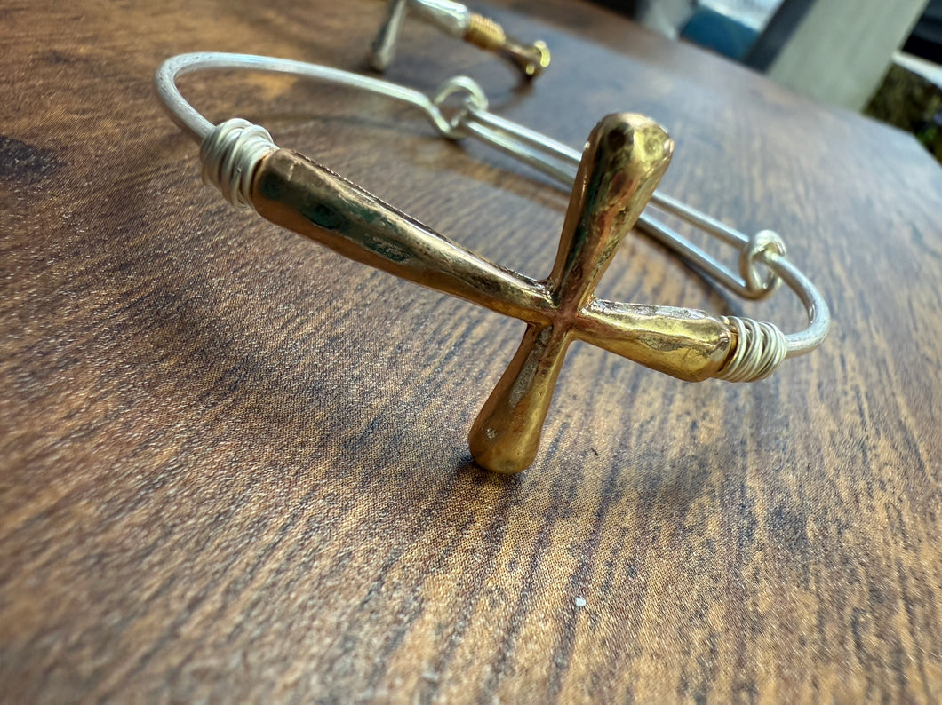 Wire Wrapped Cross Bracelet