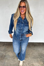 Load image into Gallery viewer, Dolly Denim Top with Pearls
