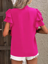 Load image into Gallery viewer, V-Neck Lotus Leaf Sleeve Top
