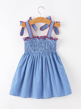 Load image into Gallery viewer, Flag Plaid Smocked Dress
