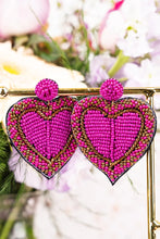 Load image into Gallery viewer, Heart Seed Bead Earrings
