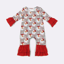 Load image into Gallery viewer, Gingham Santa Romper

