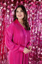 Load image into Gallery viewer, Magenta Hot Shot Pleated Dress
