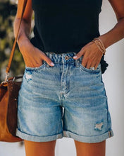 Load image into Gallery viewer, High Waisted Denim Shorts
