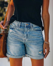 Load image into Gallery viewer, High Waisted Denim Shorts
