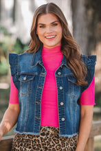 Load image into Gallery viewer, Jordan Ruffle Dark Denim Vest
