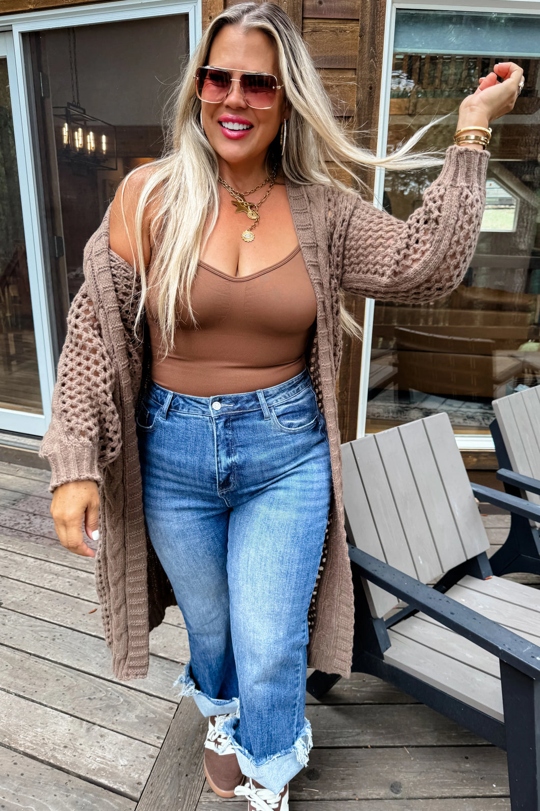 Brown Kandias Knit Cardigan