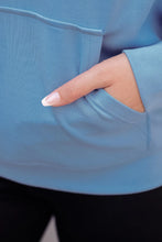 Load image into Gallery viewer, Blue Kayla Luxe Hooded Quarter Zip
