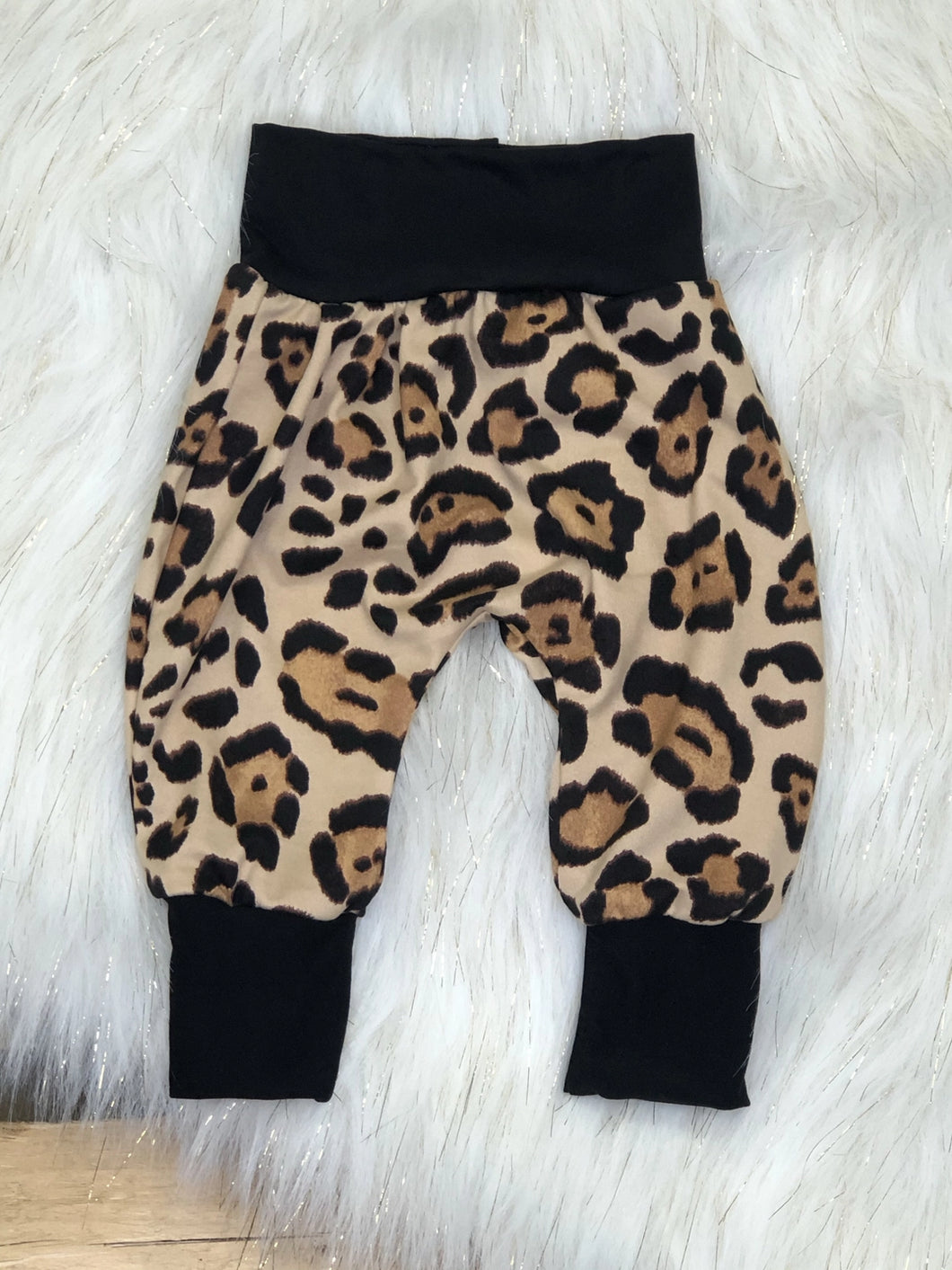 Latte Cheetah Harem Baby Pants