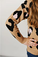 Load image into Gallery viewer, Kid&#39;s Pink Leopard Crew Neck Sweater

