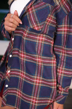 Load image into Gallery viewer, Lola Flannel Tunic Top - Navy
