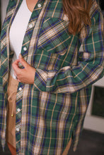 Load image into Gallery viewer, Lola Flannel Tunic Top - Green
