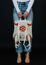 Load image into Gallery viewer, Mint &amp; Multicolored Aztec Backpack
