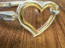Load image into Gallery viewer, Mixed Metal Heart Cuff Bracelet
