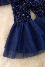 Load image into Gallery viewer, Navy Sequin &amp; Tulle Bells
