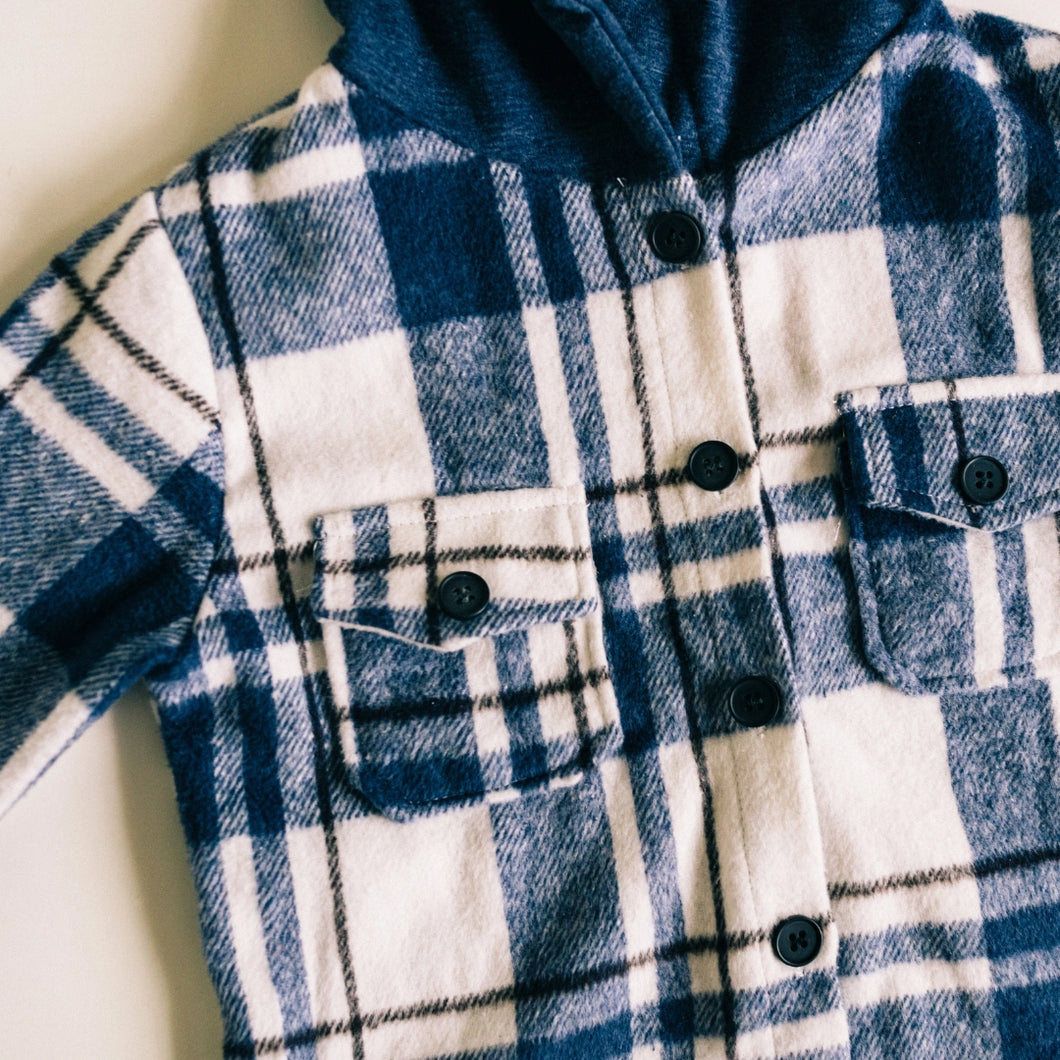 Kid's Navy Plaid Flannel