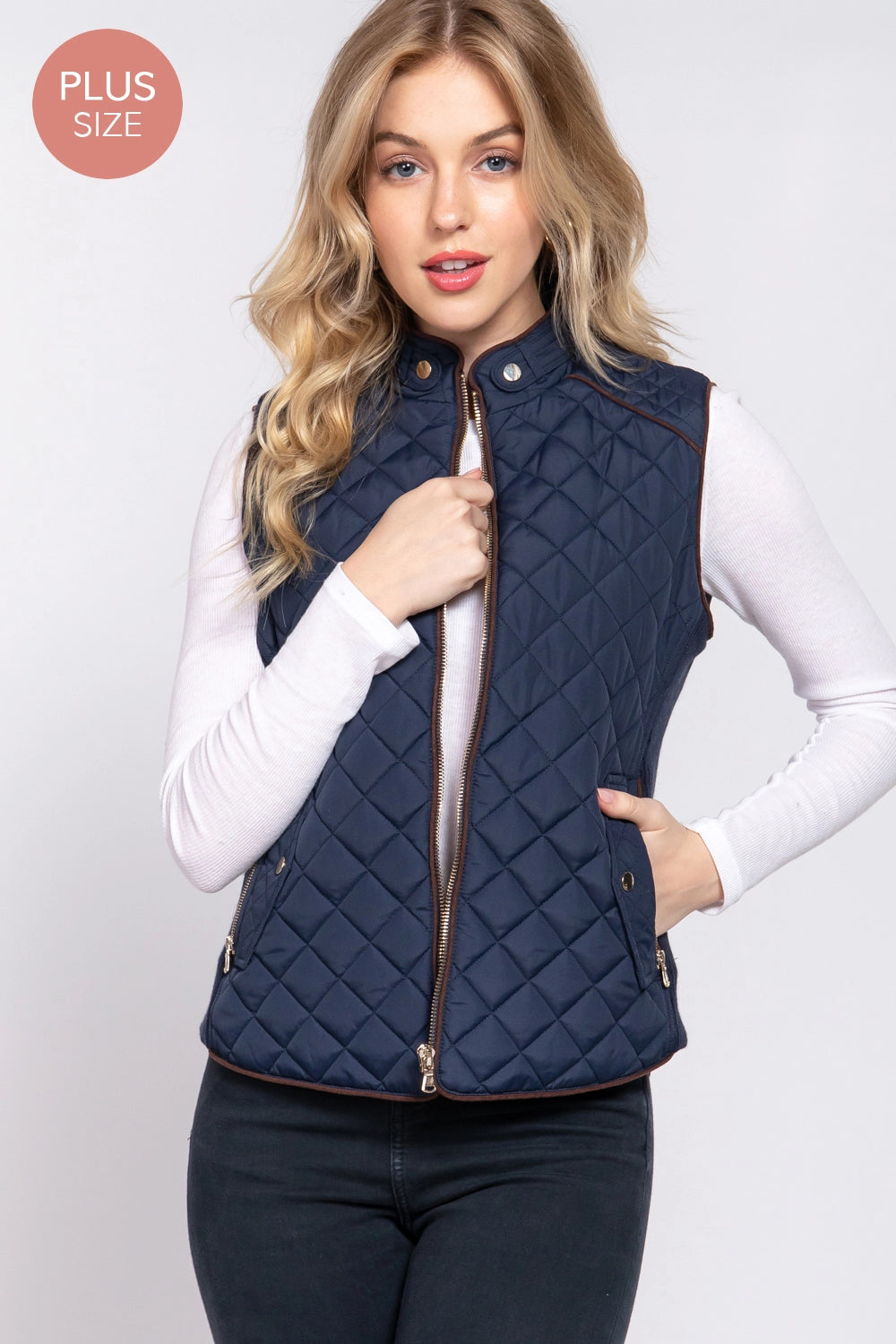 Navy Quilted Vest