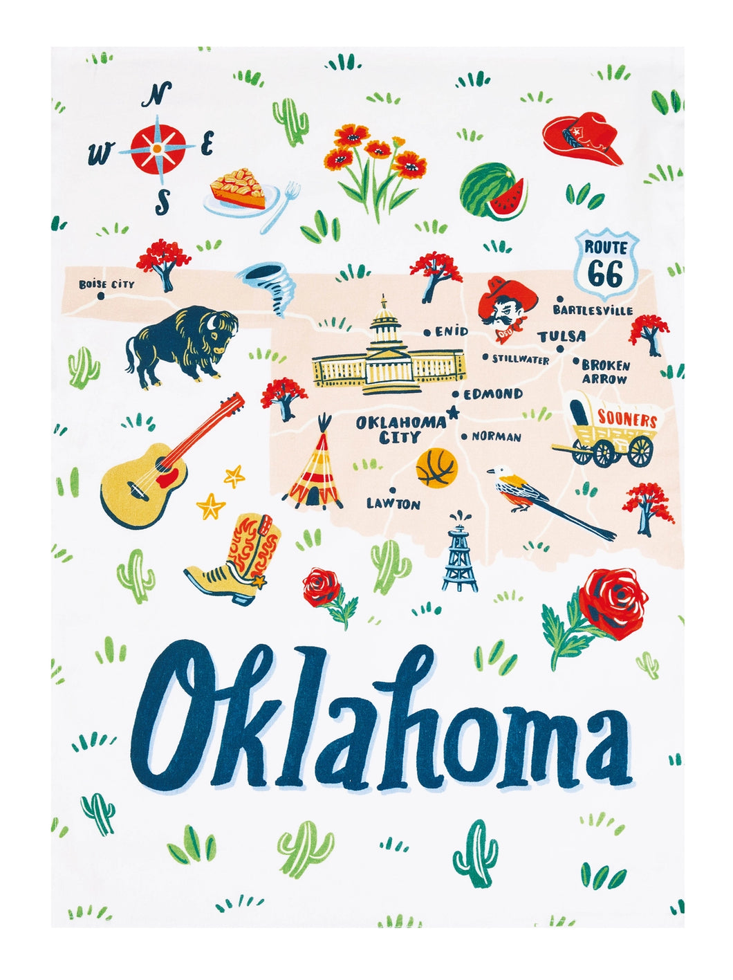 Oklahoma Printed Tea Towel