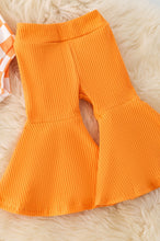 Load image into Gallery viewer, Orange Ribbed Bell Bottoms
