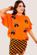 Load image into Gallery viewer, Sideline Sparkle Ruffle Top - Orange

