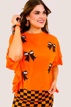 Load image into Gallery viewer, Sideline Sparkle Ruffle Top - Orange
