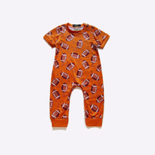 Load image into Gallery viewer, Orange Football Romper
