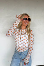 Load image into Gallery viewer, Orange Star Mesh Top
