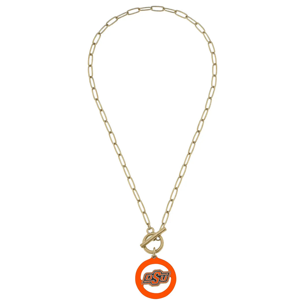 OSU  Cowboys Logo T-bar Necklace