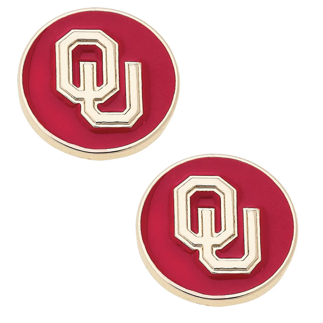 OU Sooners Logo Stud Earring