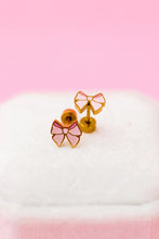 Load image into Gallery viewer, Pink Bow Stud Earrings
