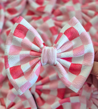 Load image into Gallery viewer, Pink Checkered Savannah Bow
