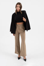 Load image into Gallery viewer, Pinstripe Tan Flare Pants
