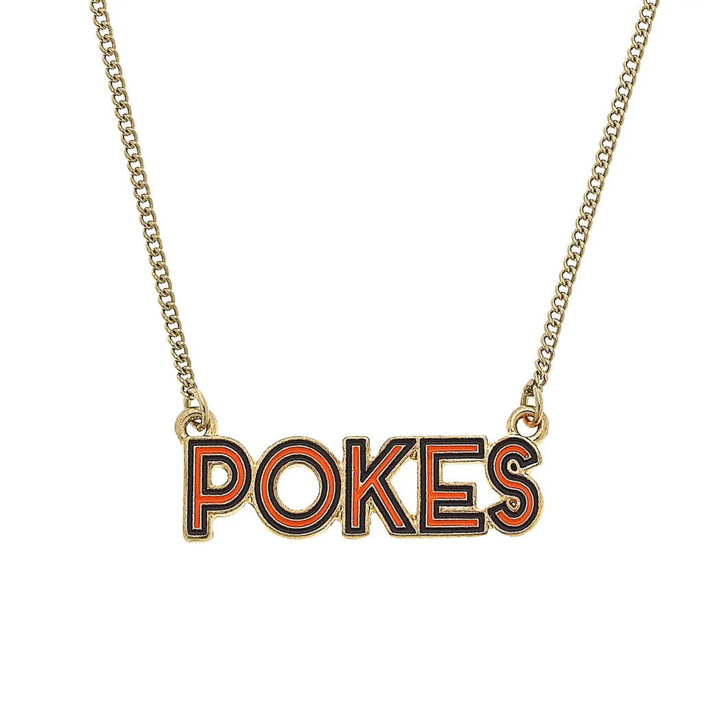 OSU Pokes Enamel Necklace