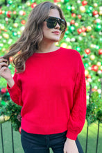 Load image into Gallery viewer, Red Cable Knit Sweater
