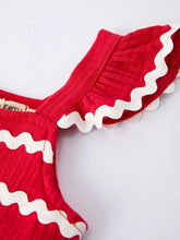 Load image into Gallery viewer, Red Ruffle Trim Dress
