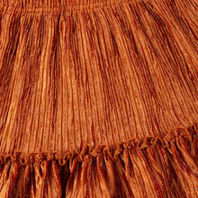 Load image into Gallery viewer, Rust Velvety Ruffle Skirt
