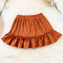 Load image into Gallery viewer, Rust Velvety Ruffle Skirt
