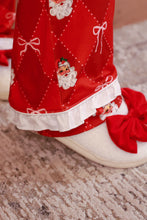 Load image into Gallery viewer, Santa&#39;s Signature Bow Ruffle PJ Set
