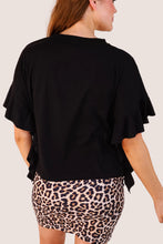 Load image into Gallery viewer, Sideline Sparkle Ruffle Top - Black
