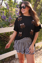 Load image into Gallery viewer, Sideline Sparkle Ruffle Top - Black
