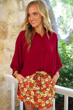 Load image into Gallery viewer, Sloane Button Up Top - Burgundy
