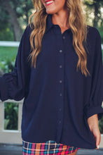 Load image into Gallery viewer, Sloane Button Up Top - Navy
